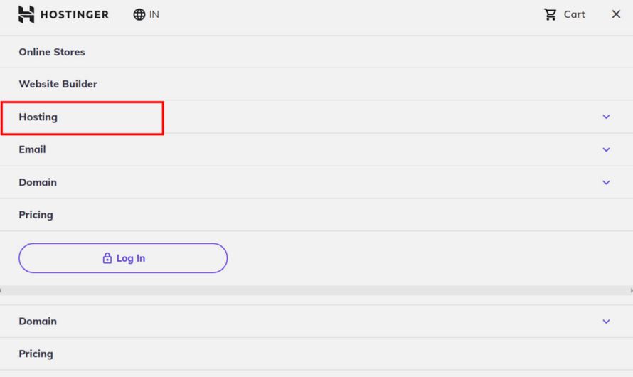 click on hosting