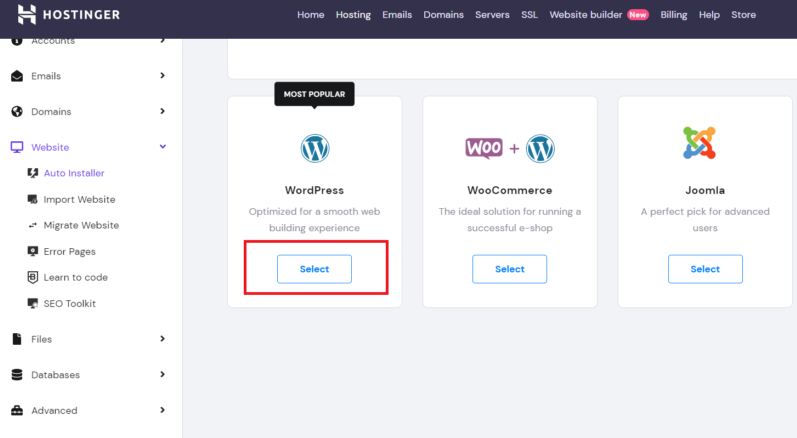 wordpress select